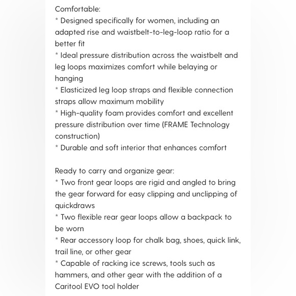 PETZL Corax LT Women’s climbing harness, Turquoise, size Large - Picture 8 of 8